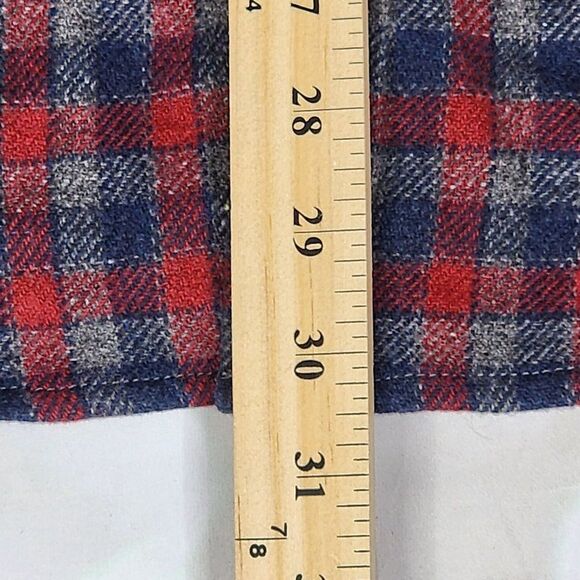 Wallin & Bros Red/Grey Wool Blend Plaid Long Sleeve Shirt, Men's Large - Picture 10 of 10